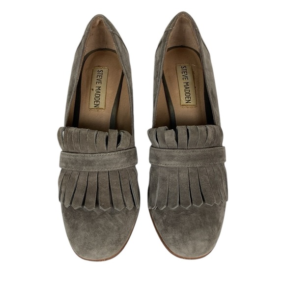 Steve Madden Kate Suede Fringed Loafer Pump Size 6.5 - Picture 2 of 13